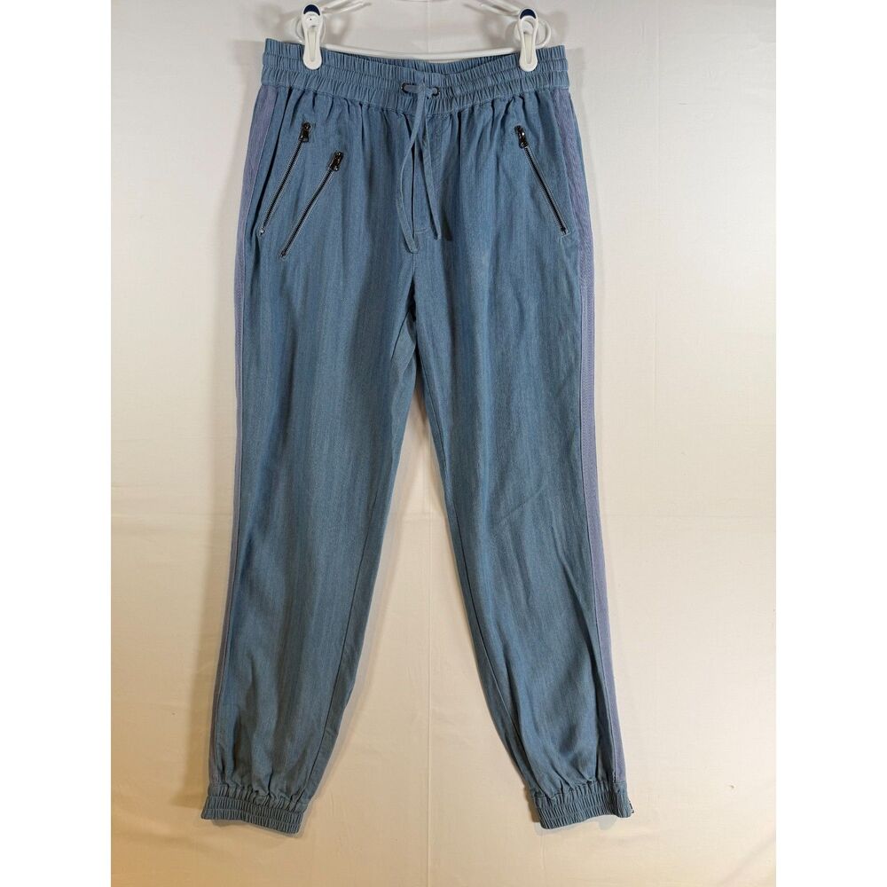 Fate Chambray Tencel Jogger Pants Medium Light Blue Utility Drawstring